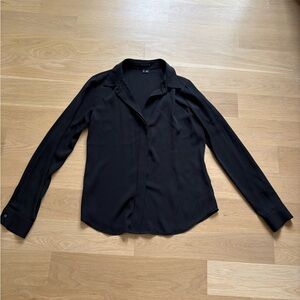 Theory Black Button-Up Shirt